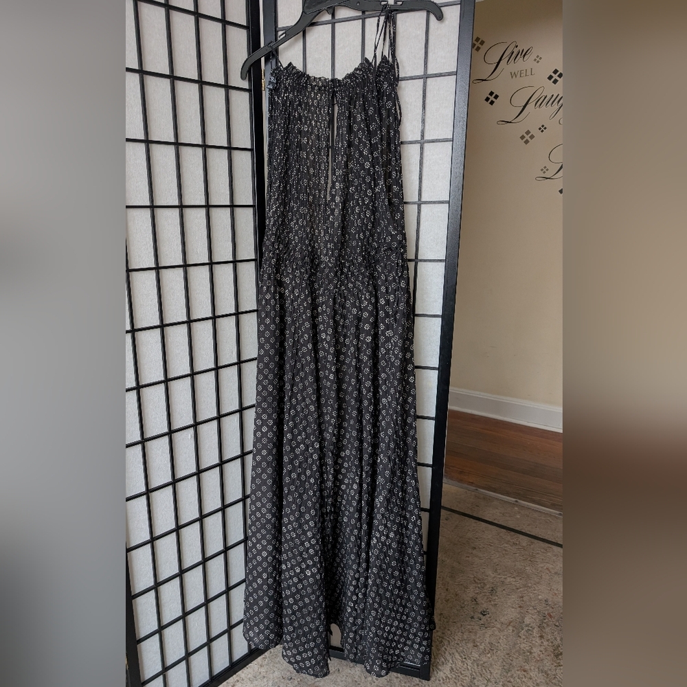 J. Crew Black and White Floral Maxi Dress